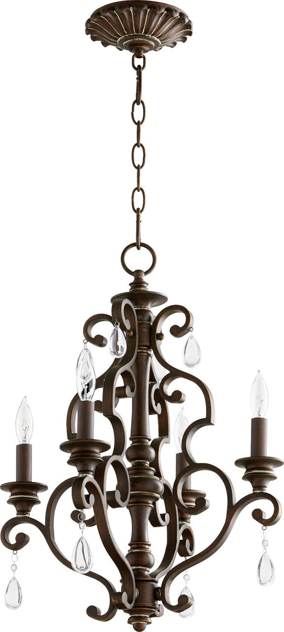 Quorum San Miguel Chandelier in Vintage Copper 6073-4-39