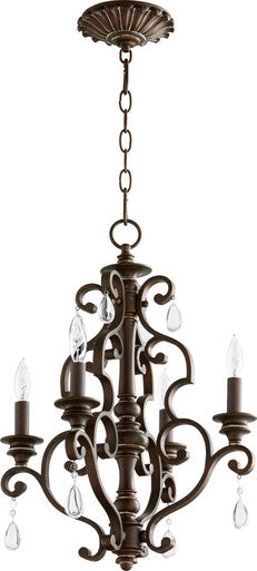 Quorum San Miguel Chandelier in Vintage Copper 6073-4-39