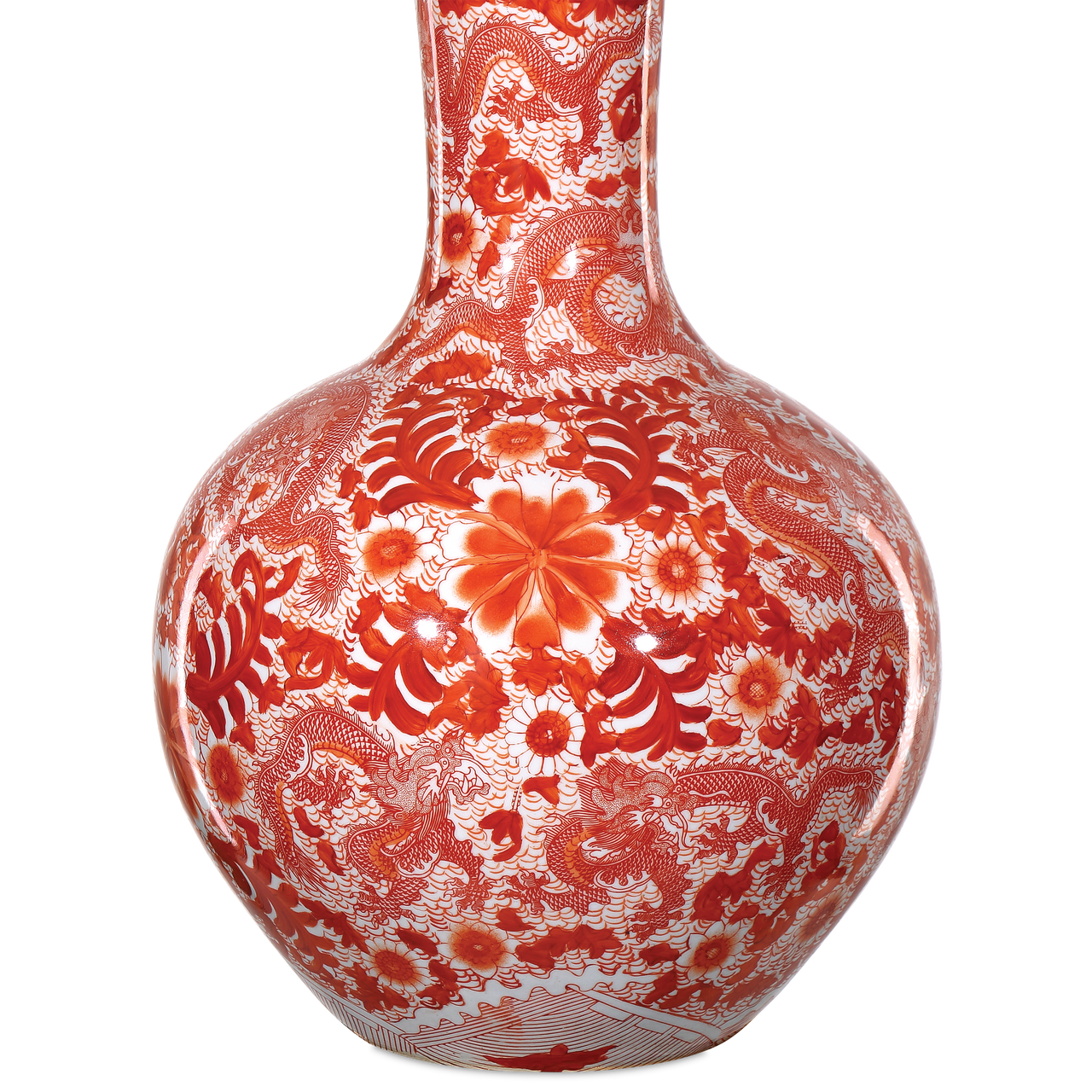 Currey & Co. Biarritz Coral Fern Long Neck Vase 1200-0845