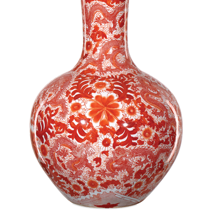 Currey & Co. Biarritz Coral Fern Long Neck Vase 1200-0845