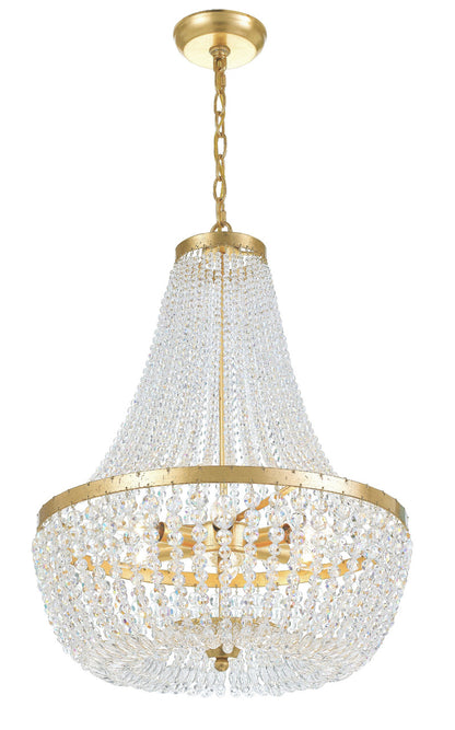 Crystorama Rylee 6 Light Antique Gold Chandelier 608-GA