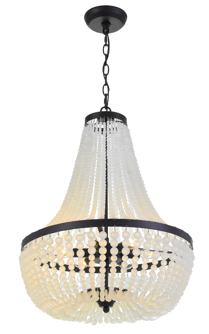 Crystorama Rylee 6 Light Matte Black Chandelier 608-MK