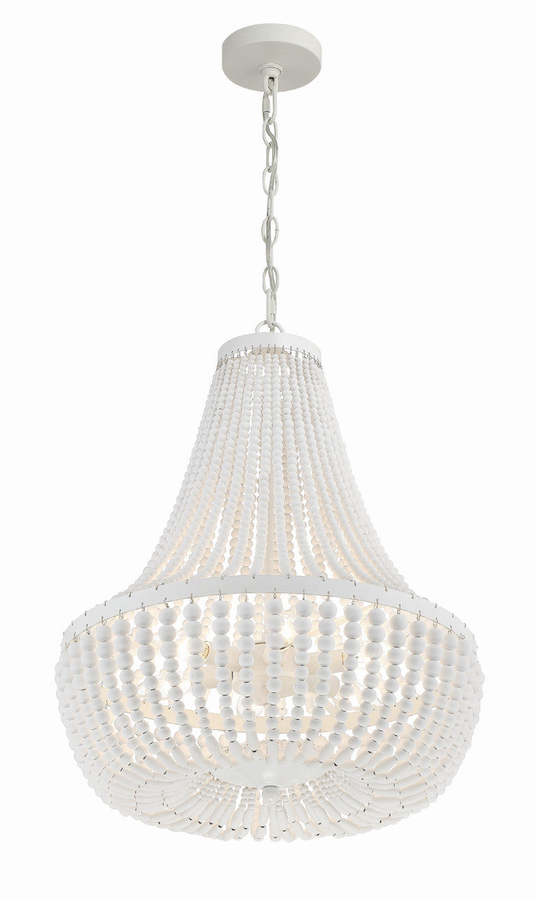 Crystorama Rylee 6 Light Matte White Chandelier 608-MT