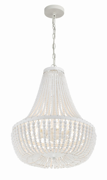 Crystorama Rylee 6 Light Matte White Chandelier 608-MT