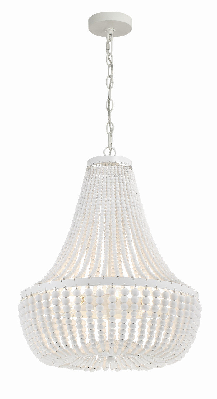 Crystorama Rylee 6 Light Matte White Chandelier 608-MT