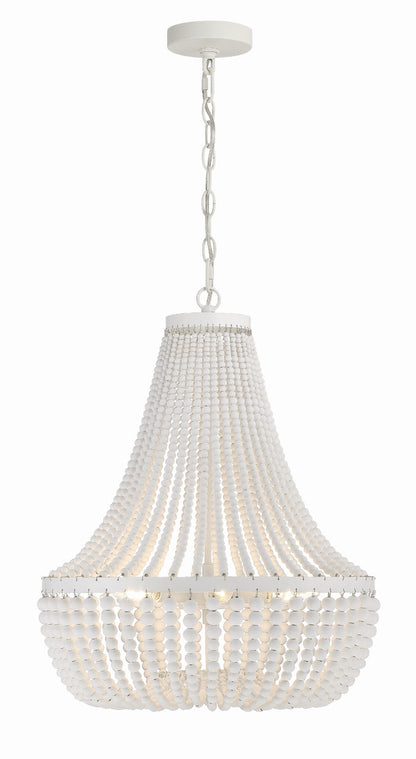 Crystorama Rylee 6 Light Matte White Chandelier 608-MT