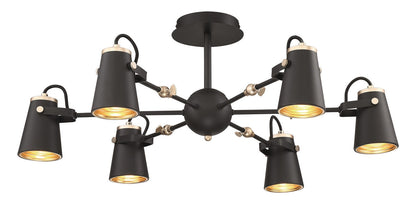 Arnsberg Edward Ceiling Lamps in Black/Brass 608800632