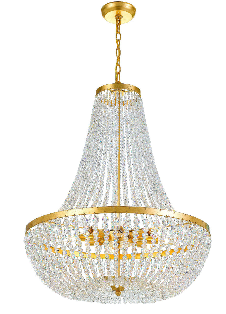 Crystorama Rylee 8 Light Antique Gold Chandelier 609-GA