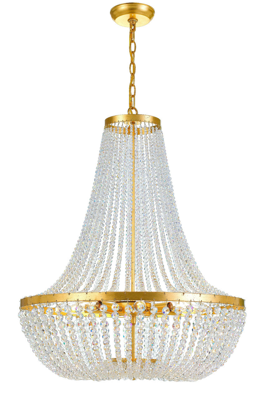 Crystorama Rylee 8 Light Antique Gold Chandelier 609-GA