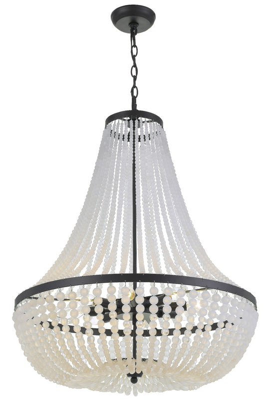 Crystorama Rylee 8 Light Matte Black Chandelier 609-MK