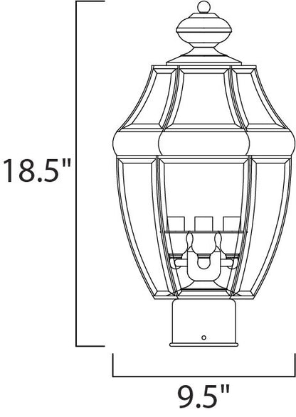 Maxim South Park 3-Light Outdoor Pole/Post Lantern in Burnished 6097CLBU