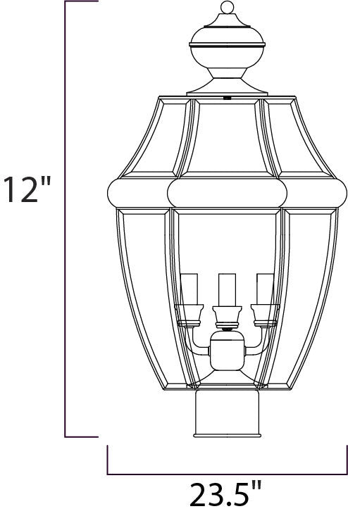 Maxim South Park 3-Light Outdoor Pole/Post Lantern in Burnished 6098CLBU