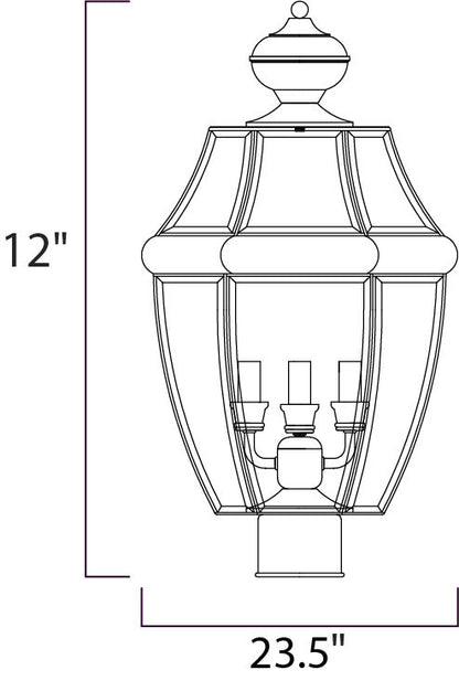 Maxim South Park 3-Light Outdoor Pole/Post Lantern in Burnished 6098CLBU