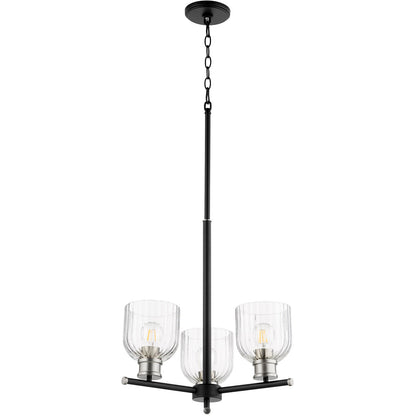 Quorum Monarch Chandelier in Textured Black w/ Satin Nickel 610-3-6965