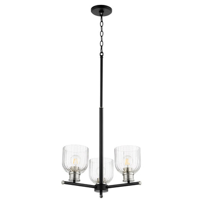 Quorum Monarch Chandelier in Textured Black w/ Satin Nickel 610-3-6965