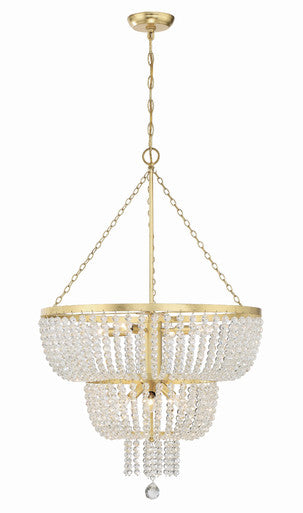 Crystorama Rylee 8 Light Antique Gold Chandelier 610-GA