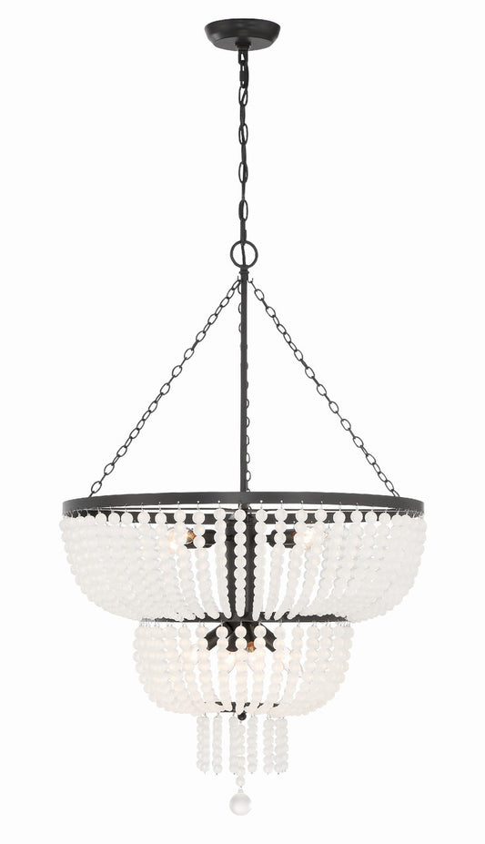 Crystorama Rylee 8 Light Matte Black Chandelier 610-MK