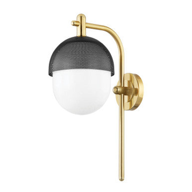 Hudson Valley Lighting Nyack Wall Sconce in Aged Brass/black 6100-AGB/BK