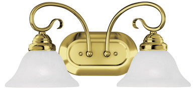 Livex Lighting Coronado Collection 2 Light Polished Brass Bath Light in Polished Brass 6102-02