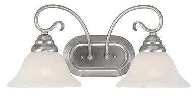 Livex Lighting Coronado Collection 2 Light Brushed Nickel Bath Light in Brushed Nickel 6102-91