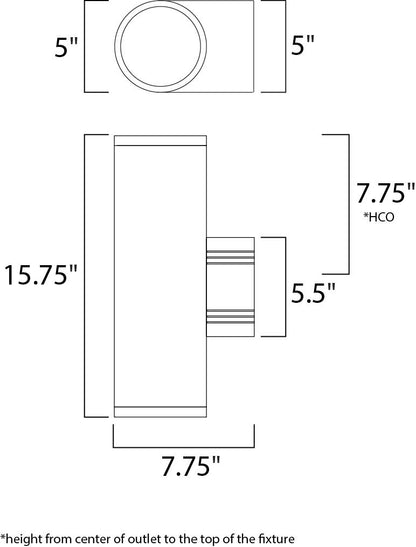 Maxim Lightray 2-Light Wall Sconce in Brushed Aluminum 6102AL