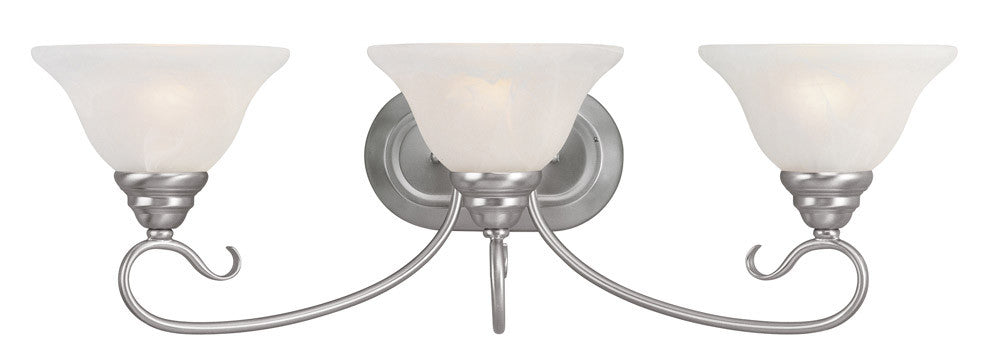 Livex Lighting Coronado Collection 3 Light Brushed Nickel Bath Light in Brushed Nickel 6103-91