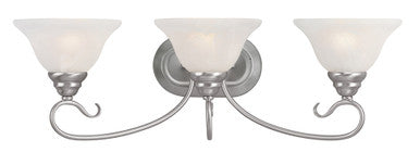 Livex Lighting Coronado Collection 3 Light Brushed Nickel Bath Light in Brushed Nickel 6103-91