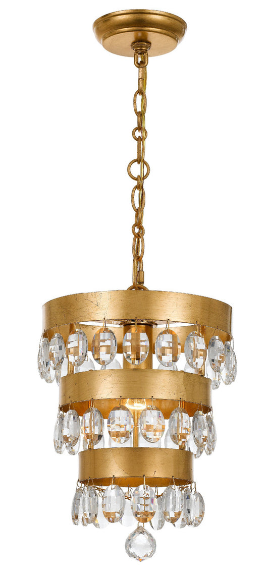 Crystorama Perla 1 Light Antique Gold Mini Chandelier 6103-GA