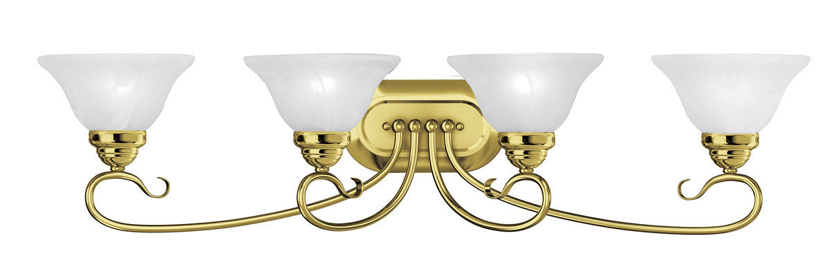 Livex Lighting Coronado Collection 4 Light Polished Brass Bath Light in Polished Brass 6104-02