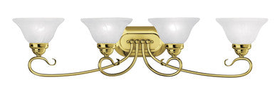 Livex Lighting Coronado Collection 4 Light Polished Brass Bath Light in Polished Brass 6104-02