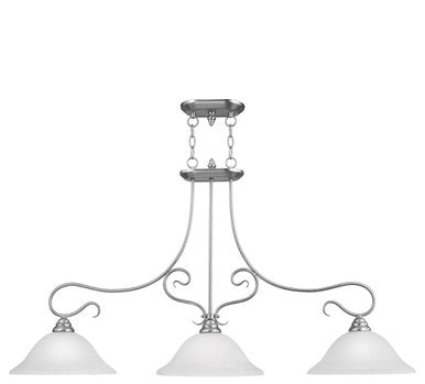 Livex Lighting Coronado Collection 3 Light Brushed Nickel Island in Brushed Nickel 6108-91