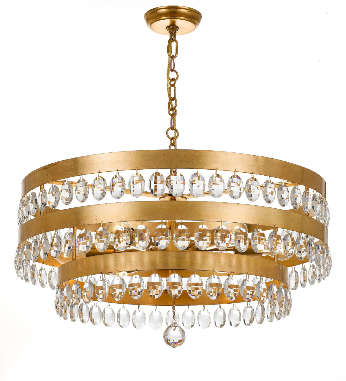 Crystorama Perla 6 Light Antique Gold Chandelier 6108-GA