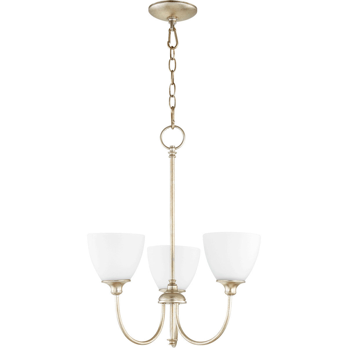 Quorum Celeste Chandelier in Aged Silver Leaf 6109-3-60