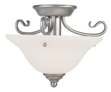 Livex Lighting Coronado Collection 1 Light Brushed Nickel Ceiling Mount in Brushed Nickel 6109-91