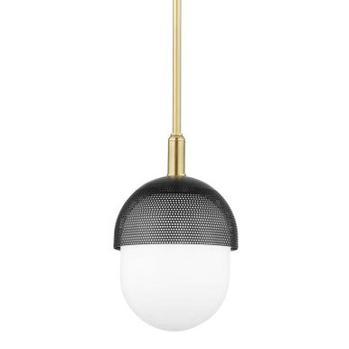 Hudson Valley Lighting Nyack Pendant in Aged Brass/black 6109-AGB/BK