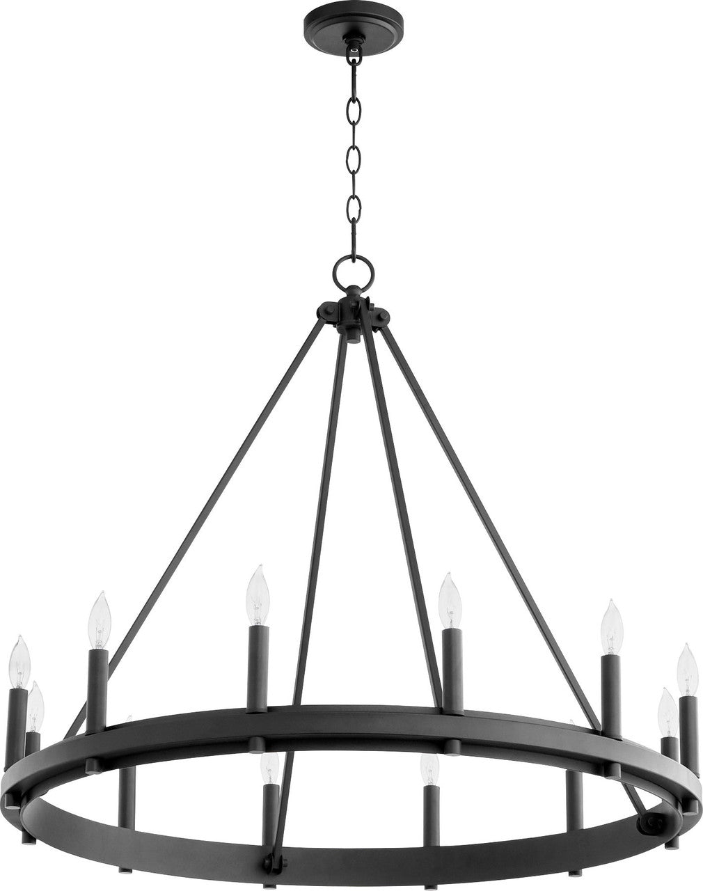 Quorum Aura Chandelier in Textured Black 611-12-69