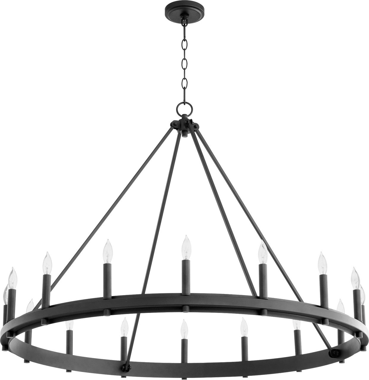 Quorum Aura Chandelier in Textured Black 611-16-69