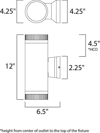 Maxim Lightray 2-Light Wall Sconce in Brushed Aluminum 6112AL