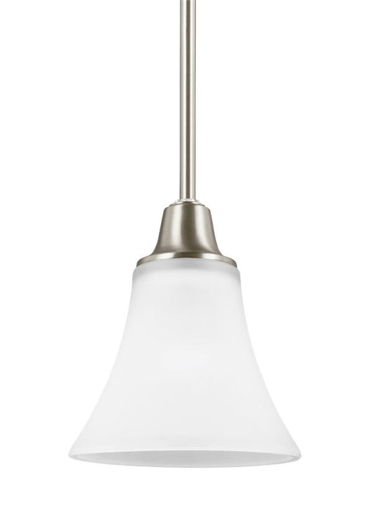 Generation Lighting Metcalf One Light Mini-Pendant in Brushed Nickel 6113201EN3-962