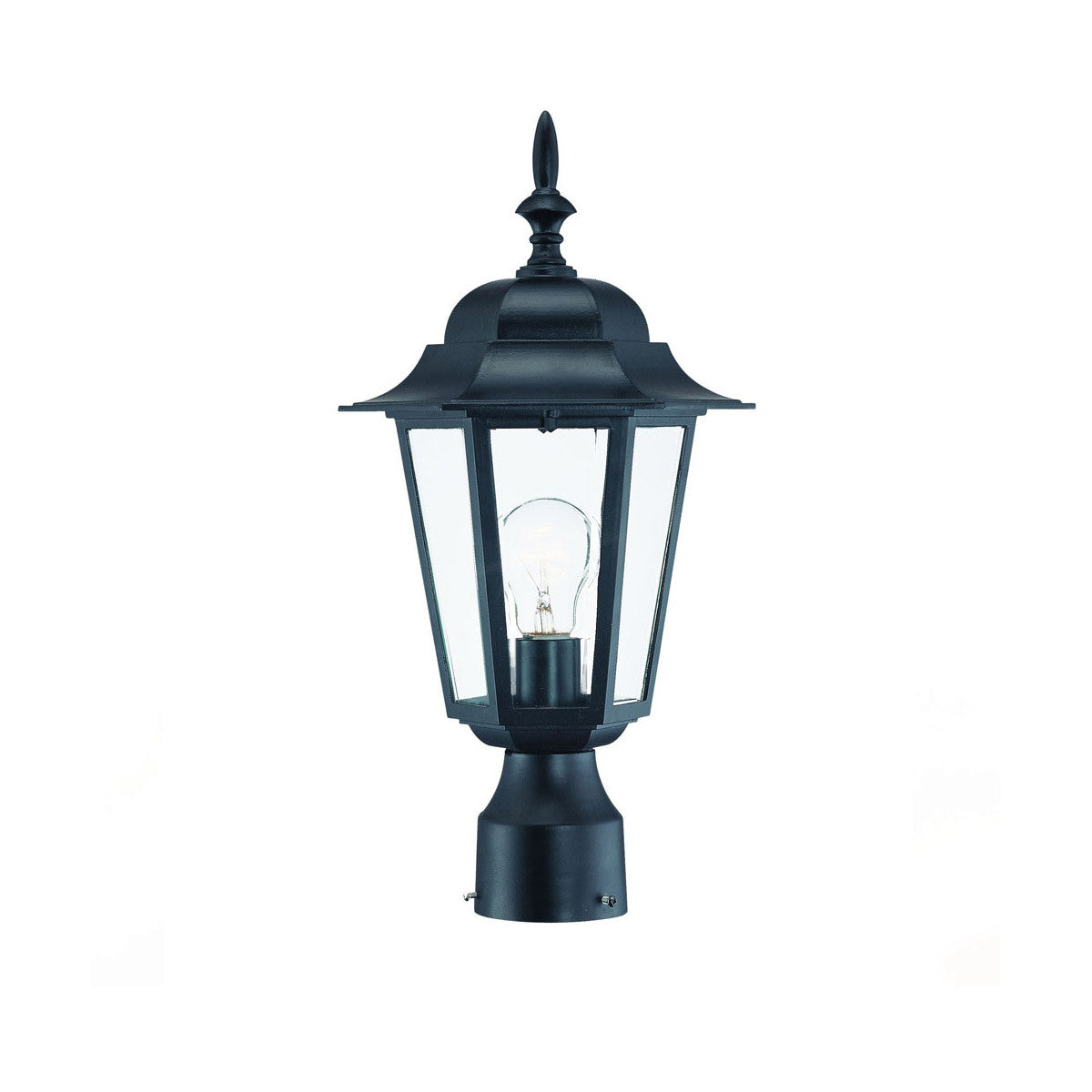 Acclaim Lighting Camelot 1-Light Matte Black Post Mount Light in Matte Black 6117BK