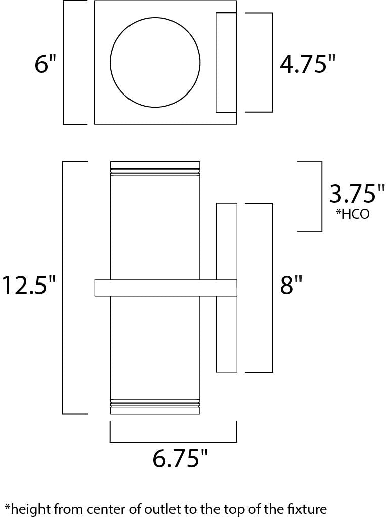 Maxim Lightray 2-Light Wall Sconce in Brushed Aluminum 6117AL