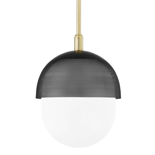 Hudson Valley Lighting Nyack Pendant in Aged Brass/black 6119-AGB/BK