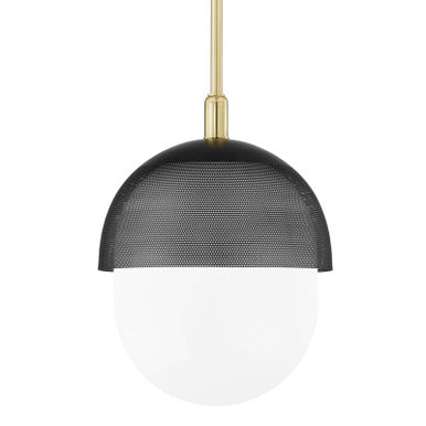 Hudson Valley Lighting Nyack Pendant in Aged Brass/black 6119-AGB/BK