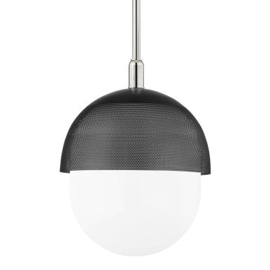 Hudson Valley Lighting Nyack Pendant in Polished Nickel/black 6119-PN/BK