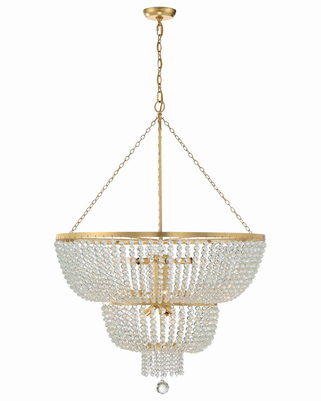 Crystorama Rylee 12 Light Antique Gold Chandelier 612-GA