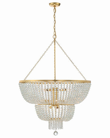 Crystorama Rylee 12 Light Antique Gold Chandelier 612-GA