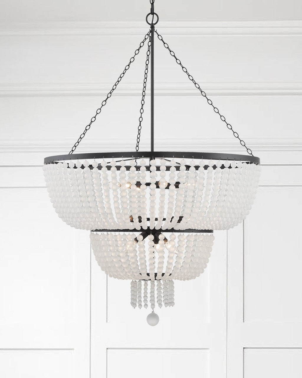 Crystorama Rylee 12 Light Matte Black Chandelier 612-MK