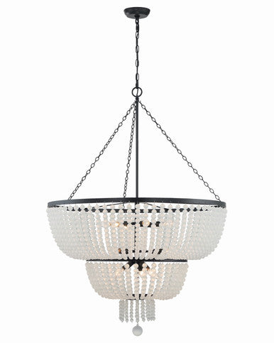 Crystorama Rylee 12 Light Matte Black Chandelier 612-MK