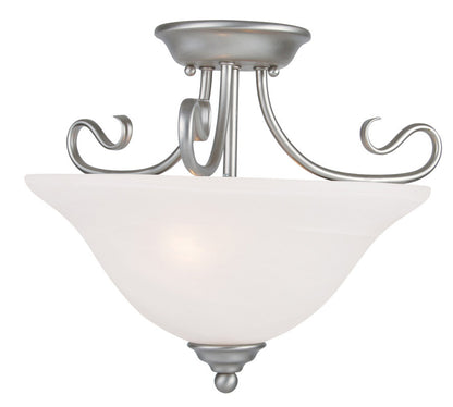 Livex Lighting Coronado Collection 2 Light Brushed Nickel Ceiling Mount in Brushed Nickel 6121-91