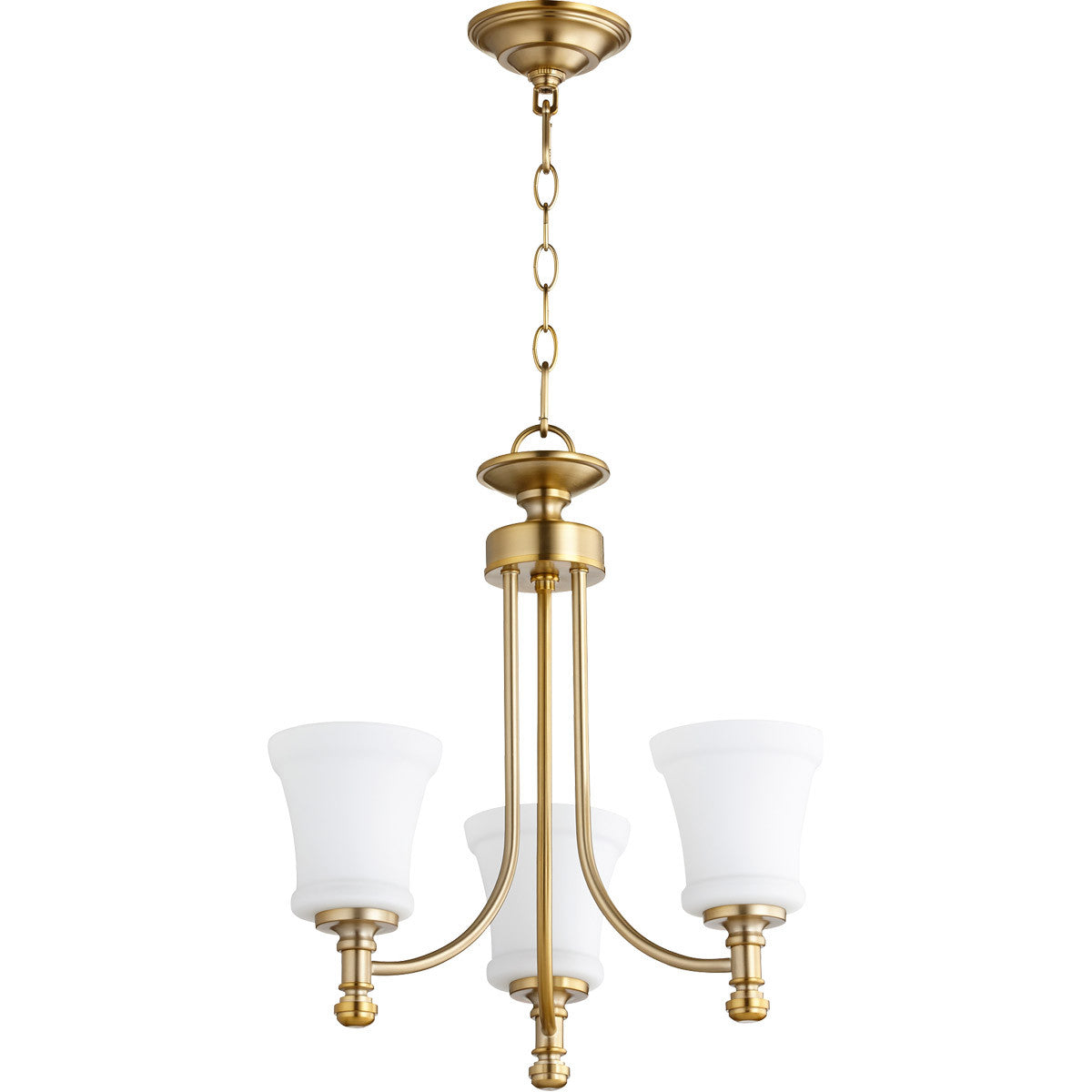 Quorum Rossington Chandelier in Aged Brass 6122-3-80